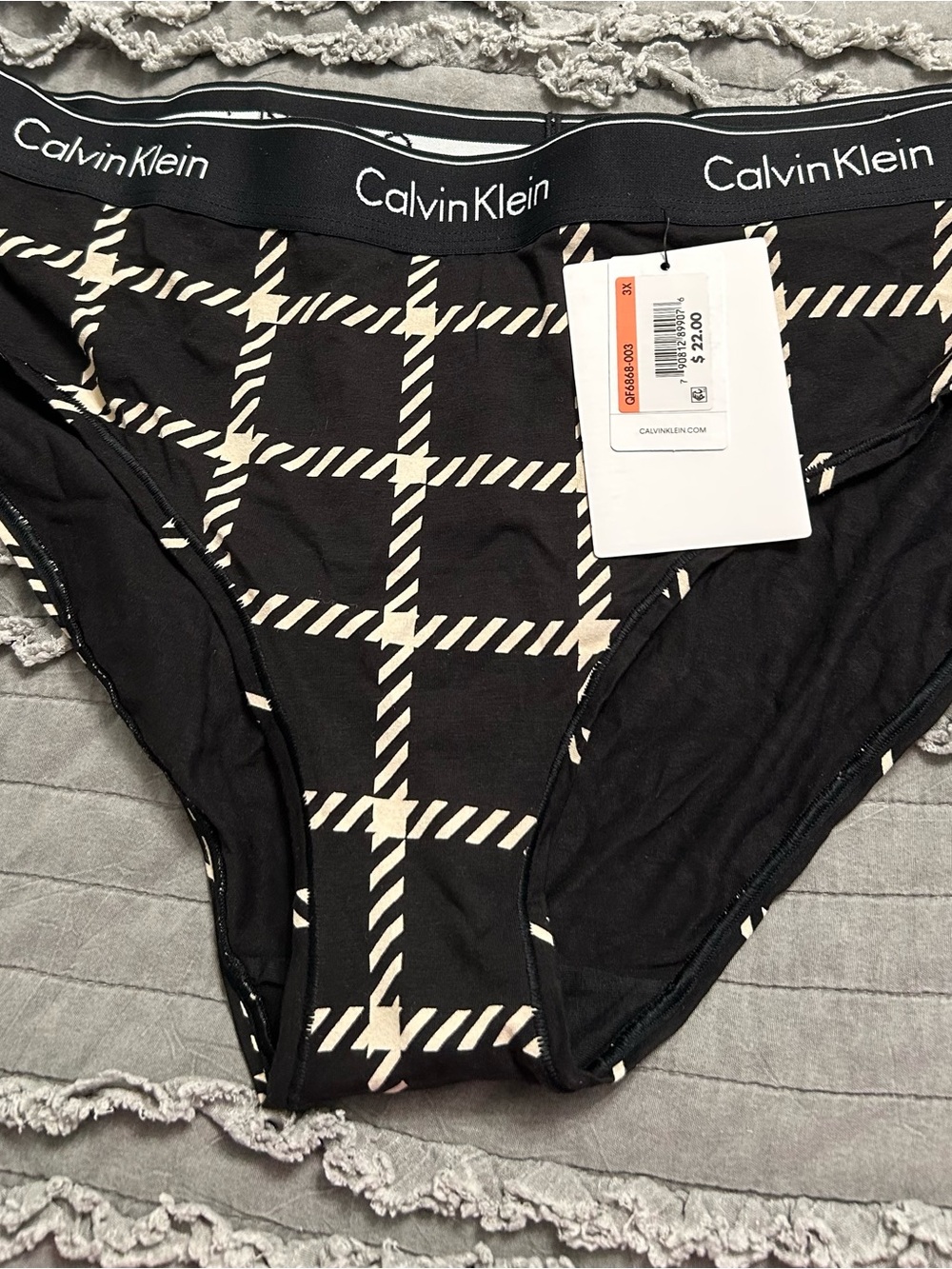 Calvin Klein Black & Cream Checked Women’s Bikini Panty